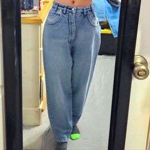 Vintage Bill Blass Baggy Relaxed Tapered Leg Colorblock Western "Mom" Jeans